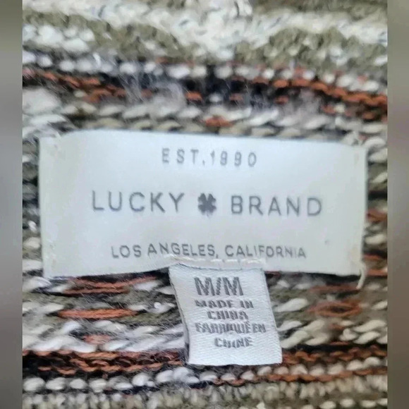 Lucky Brand Cardigan Sweater Womens Size M Jacquard Knit Aztec Geometric print - Picture 11 of 11